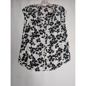 DANIEL RAINN Top monochrome classic chic Blouse Women's Black white size small